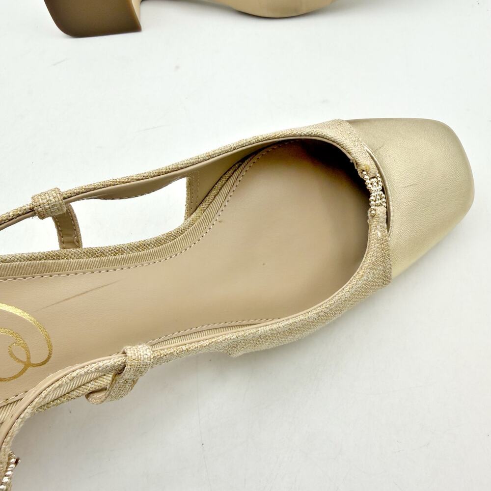 Sam Edelman Metallic Gold Slingback Block Heel - Picture 14 of 14